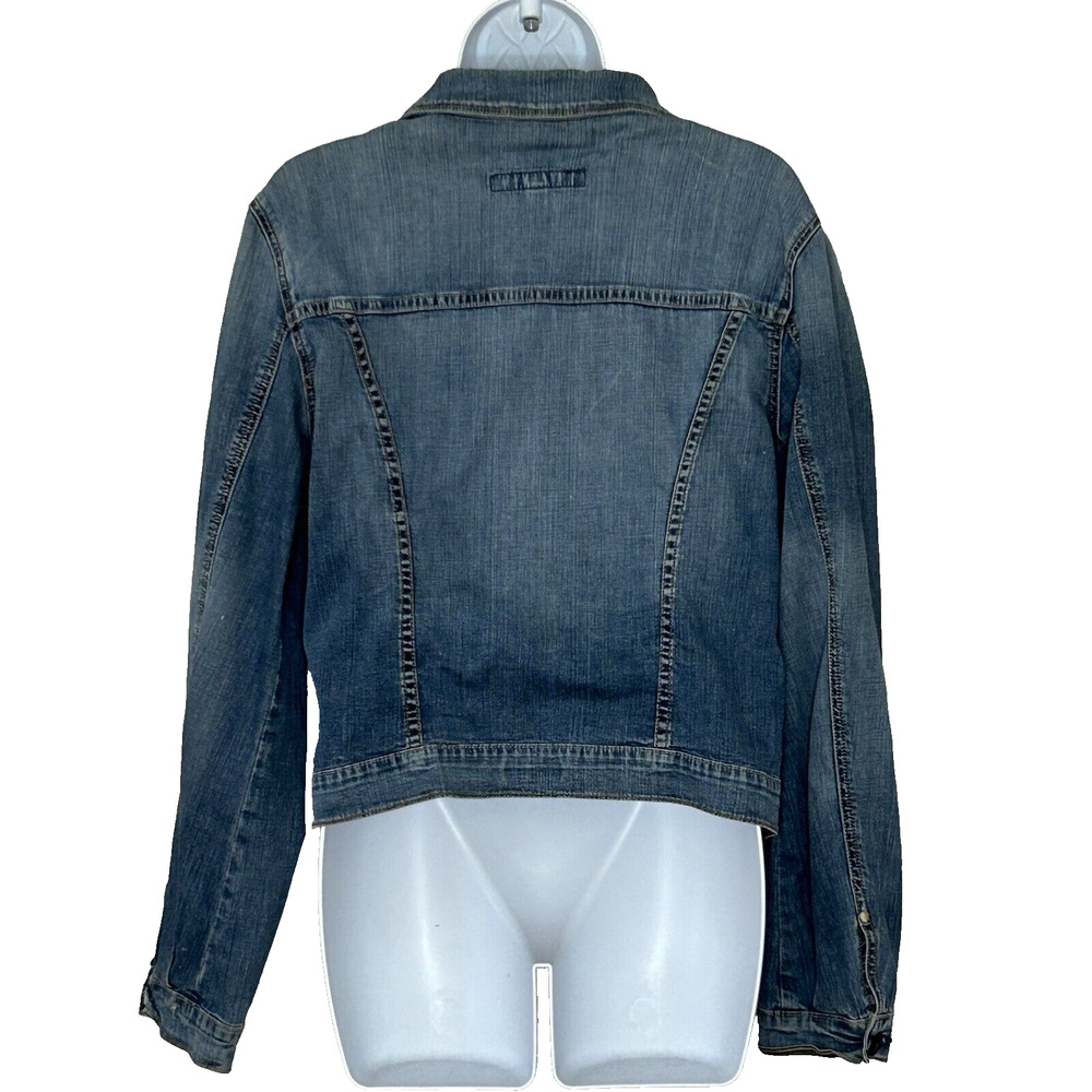AG Jean Jacket Women's L Medium Wash Lightweight‎ Stretch Cropped Capsule - Picture 2 of 8